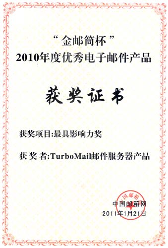 2010年度金郵筒杯——最具影響力獎(jiǎng)